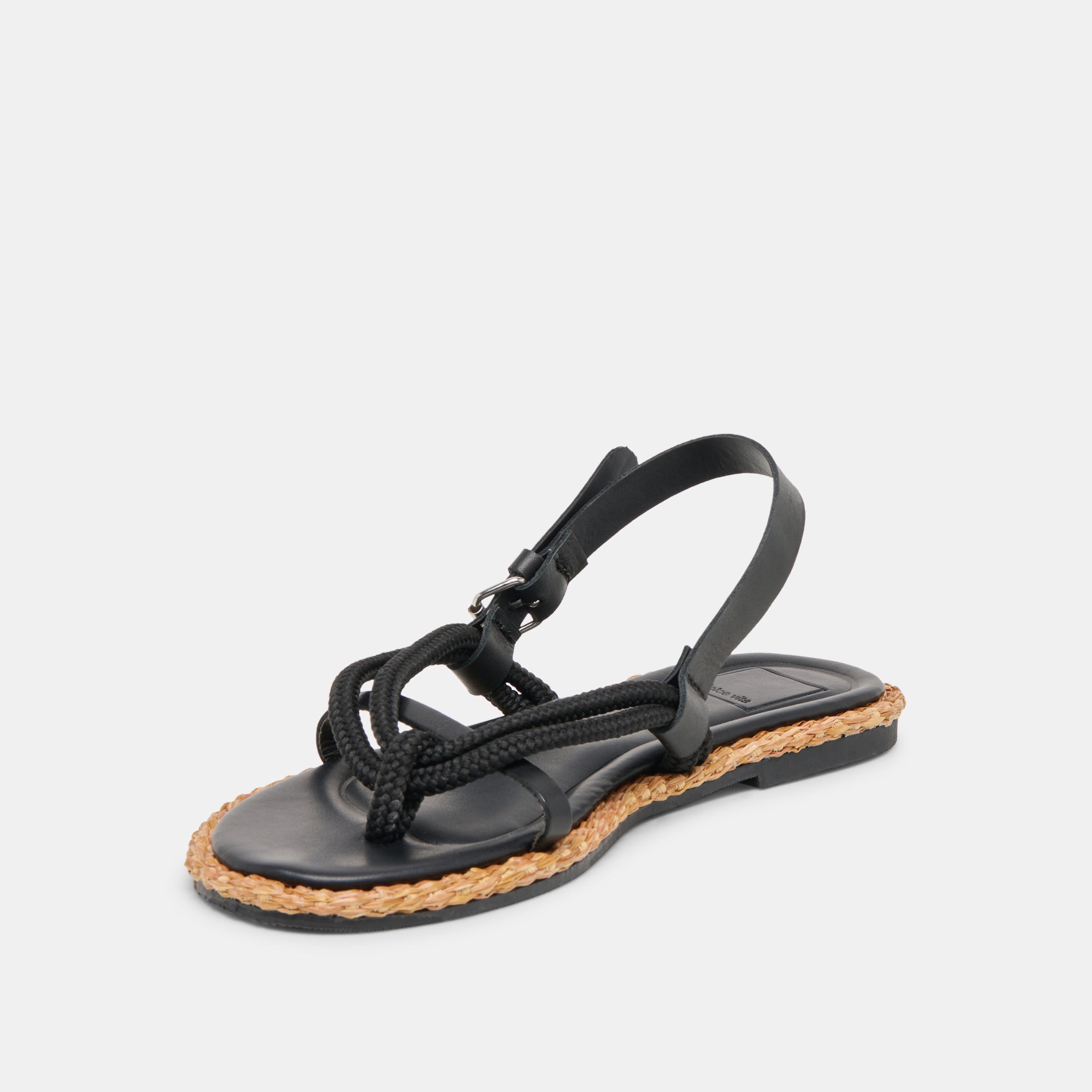 REED SANDALS BLACK LEATHER