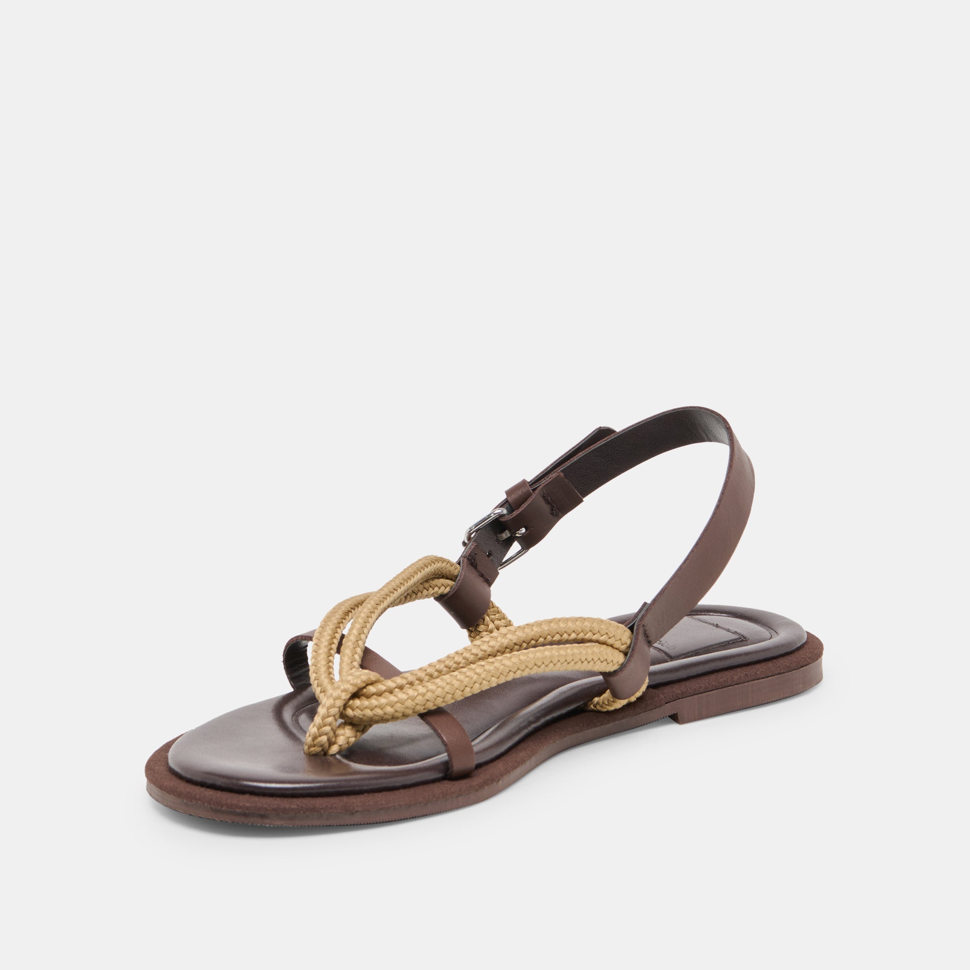 REED SANDALS DK BROWN LEATHER