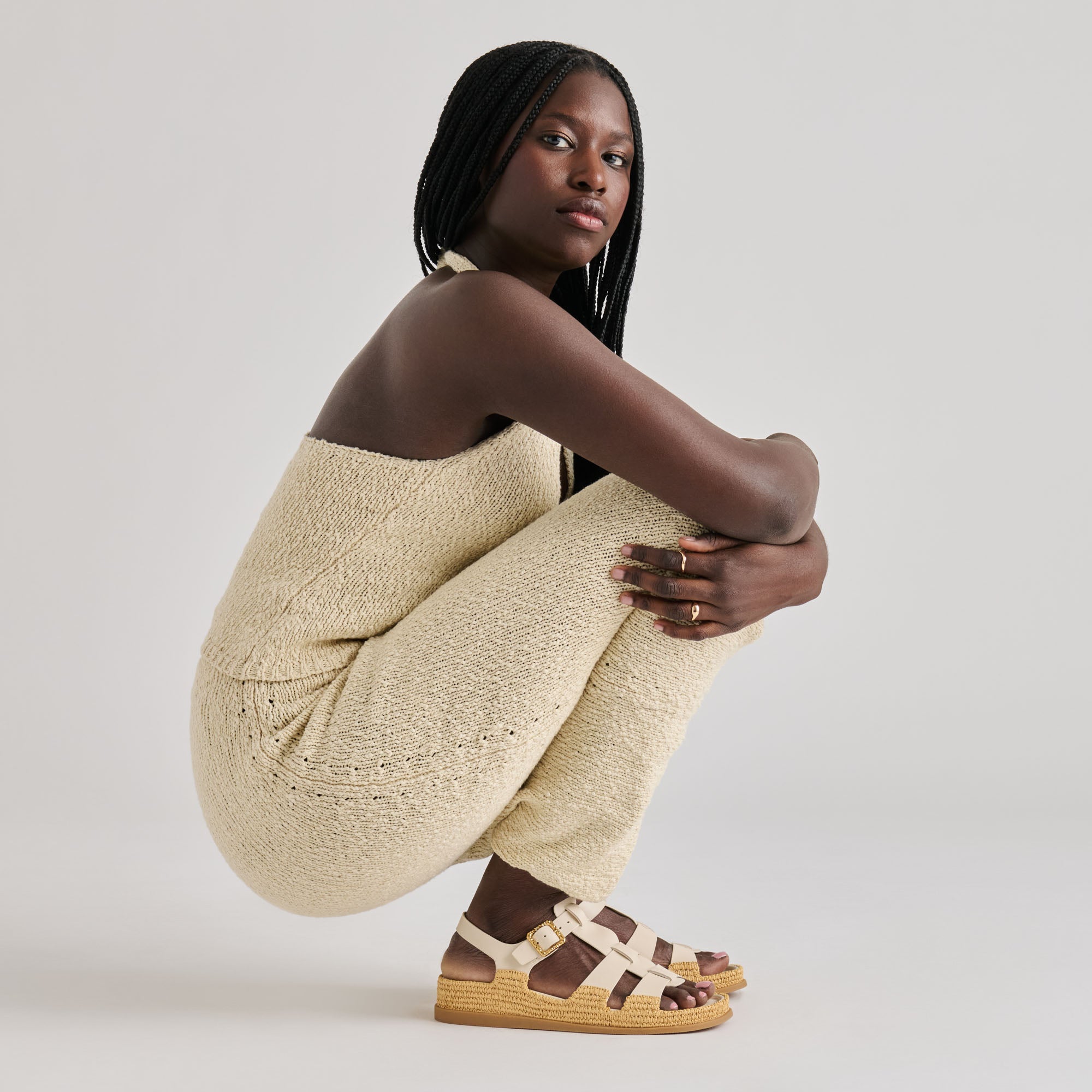 SHENNA SANDALS BONE LEATHER