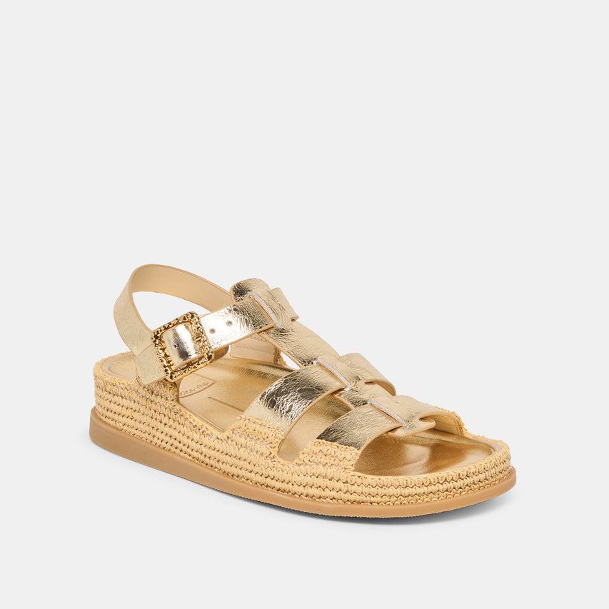 SHENNA SANDALS GOLD DISTRESSED LEATHER