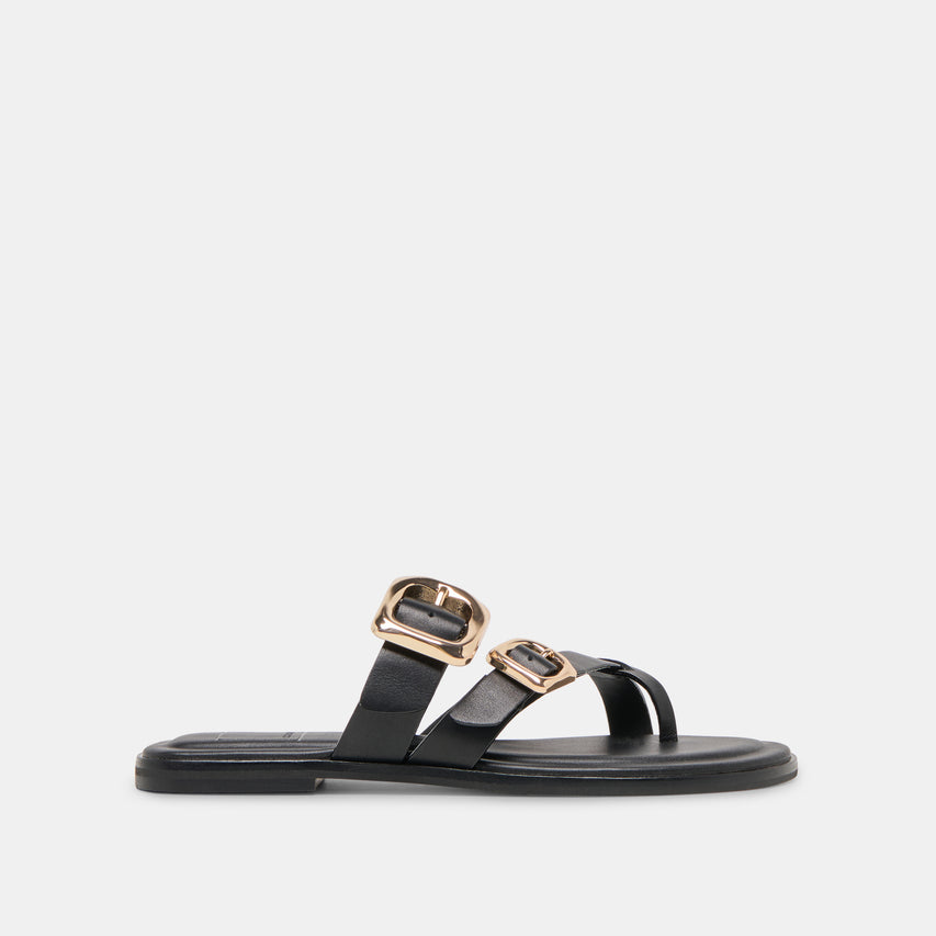 Shore Black Leather Sandals | Dolce Vita