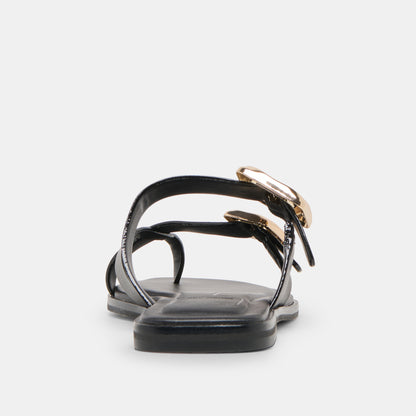 SHORE SANDALS BLACK LEATHER