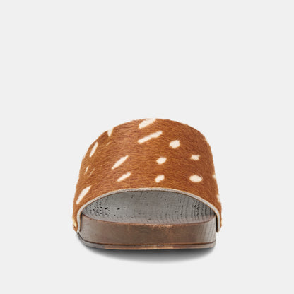 SYMONE SANDALS CHESTNUT CALF HAIR
