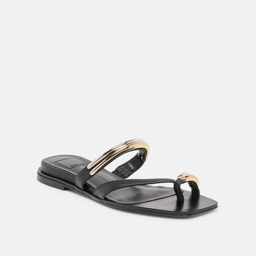 TARINA SANDALS BLACK LEATHER