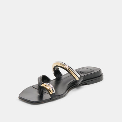 TARINA SANDALS BLACK LEATHER