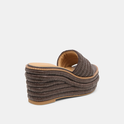 THRONE WEDGES LT NATURAL RAFFIA