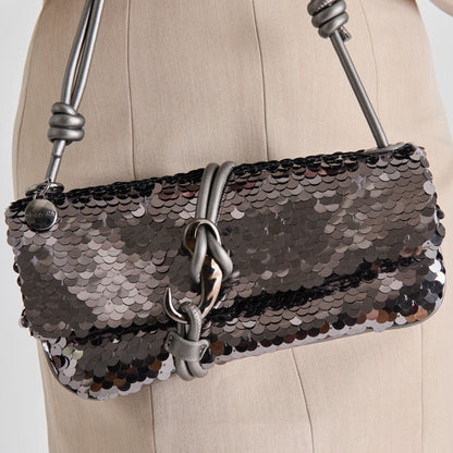 ALICE SHOULDER BAG GUNMETAL SEQUIN