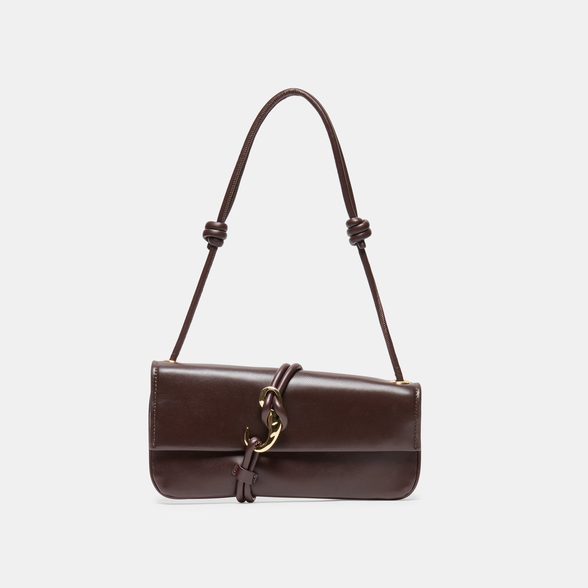 ALICE Brown Cherry Leather Adjustable Shoulder Bag | Dolce Vita