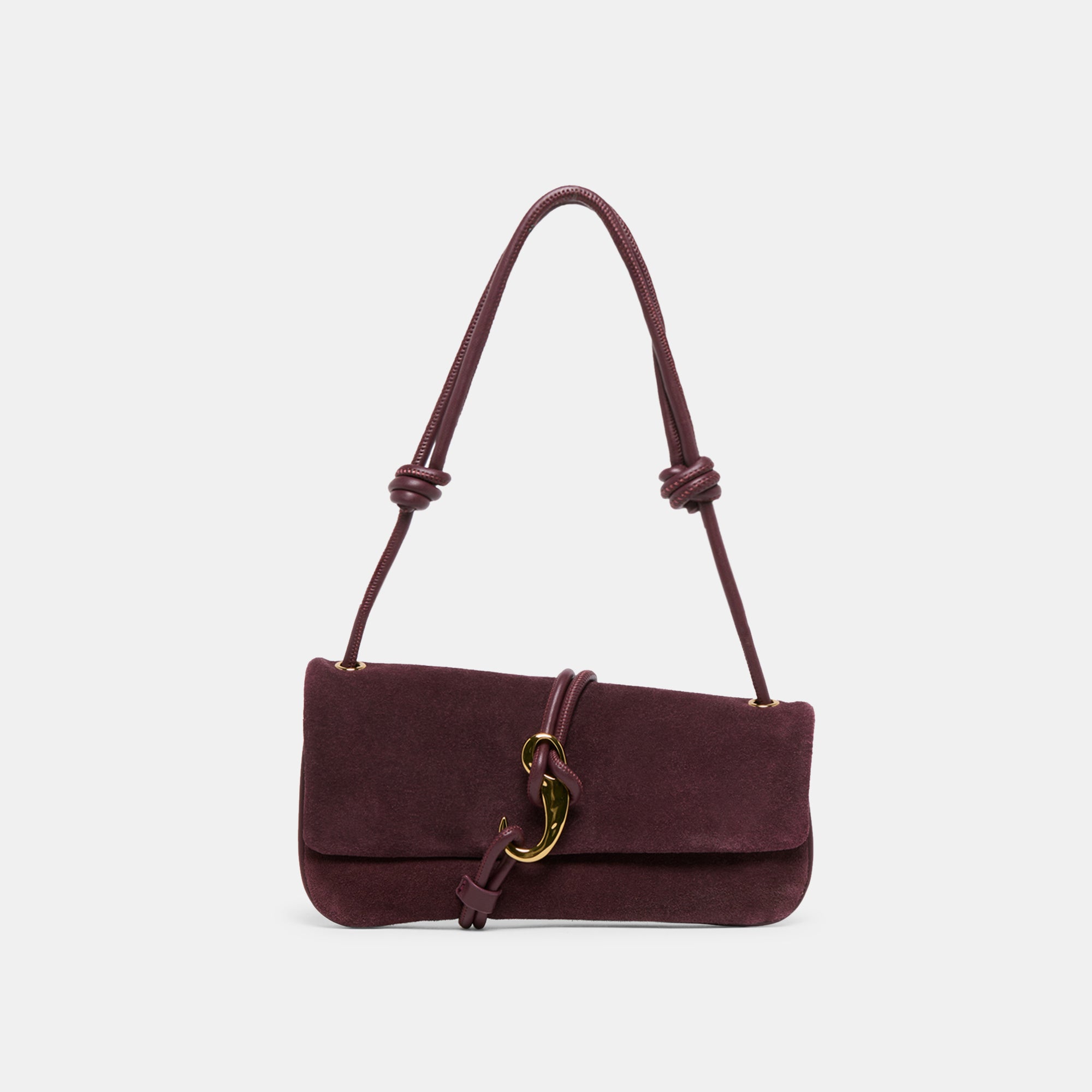 ALICE SHOULDER BAG BURGUNDY SUEDE