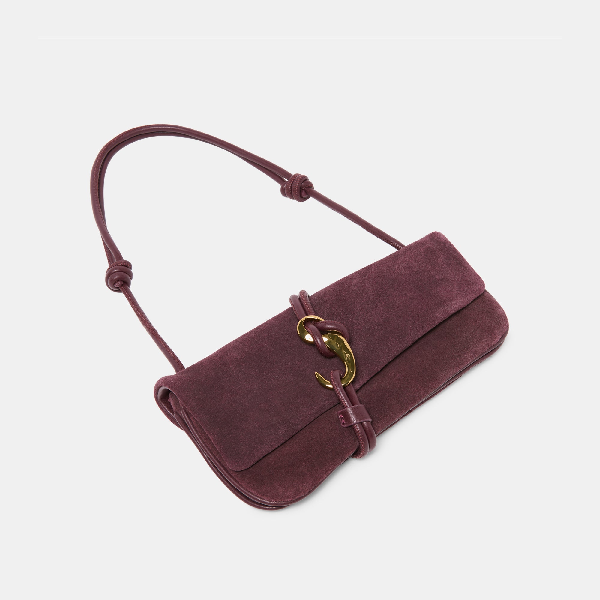 ALICE SHOULDER BAG BURGUNDY SUEDE
