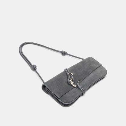 ALICE SHOULDER BAG GUNMETAL SUEDE