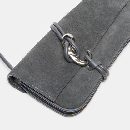 ALICE SHOULDER BAG GUNMETAL SUEDE