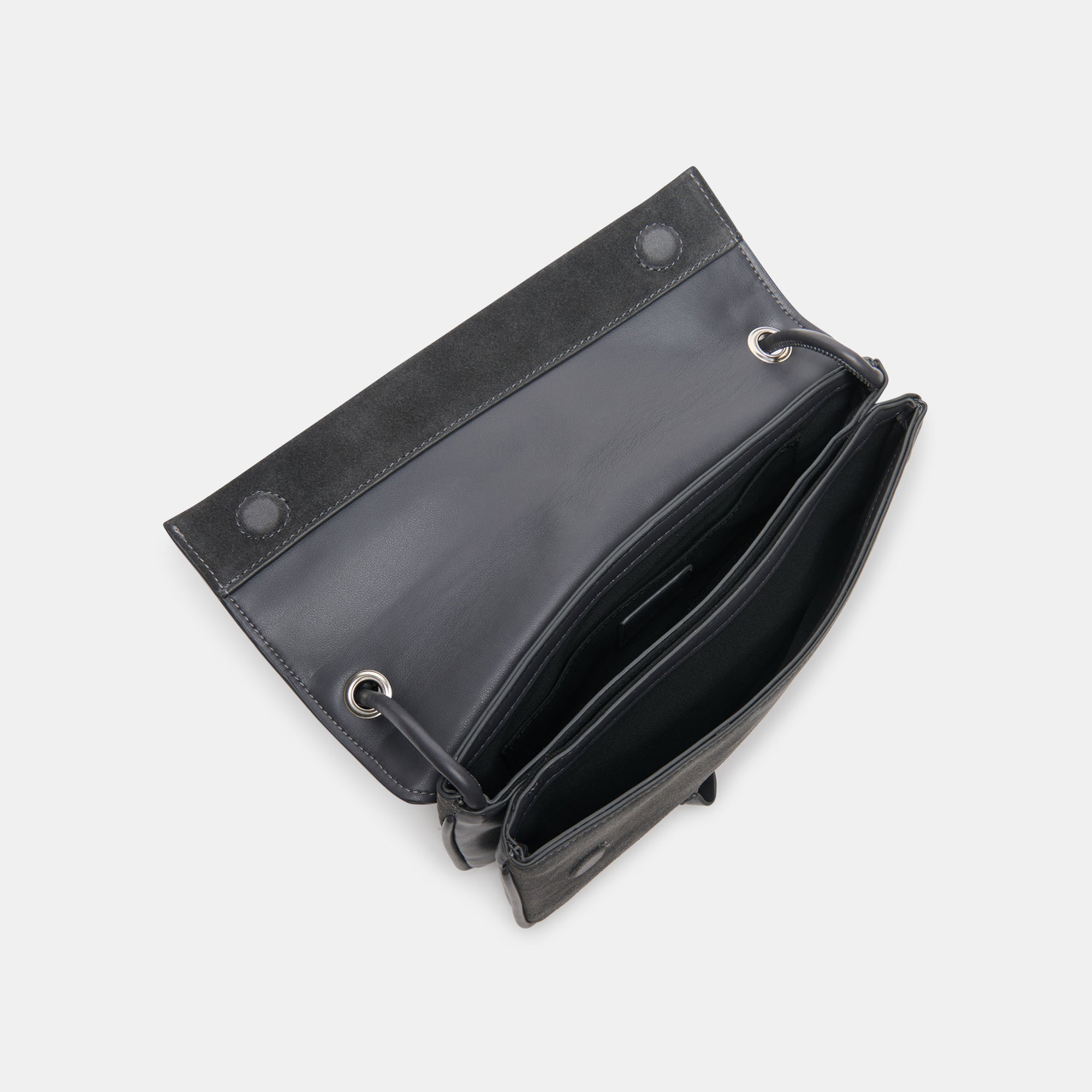ALICE SHOULDER BAG GUNMETAL SUEDE - view 4