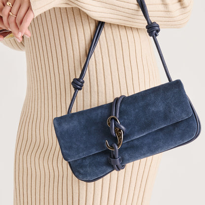 ALICE SHOULDER BAG NAVY SUEDE