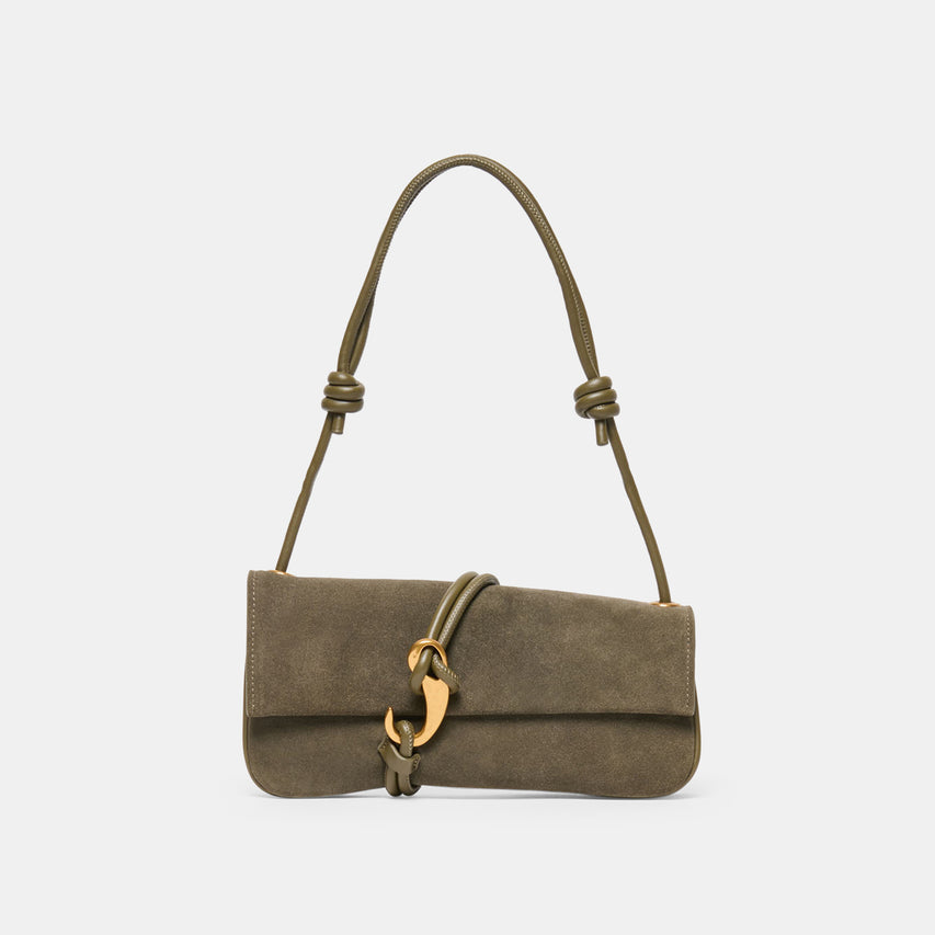 ALICE SHOULDER BAG OLIVE SUEDE