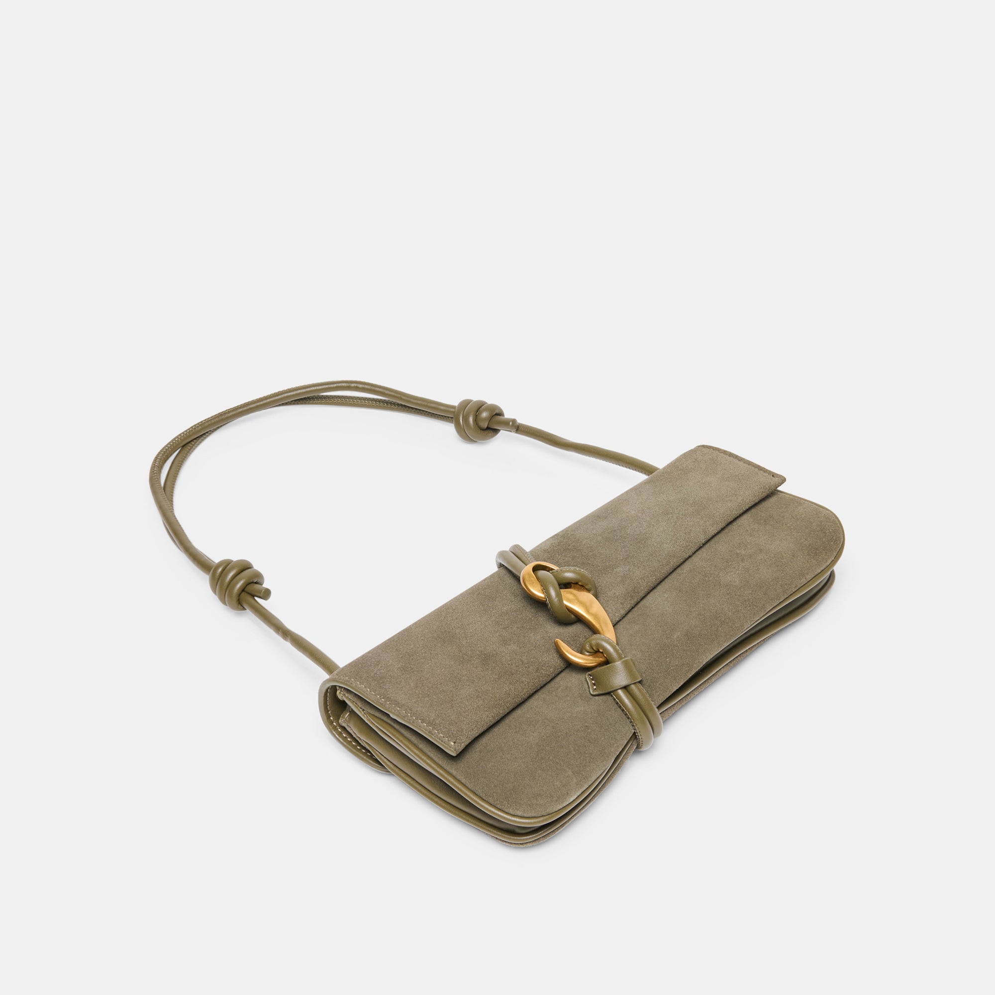 ALICE SHOULDER BAG OLIVE SUEDE