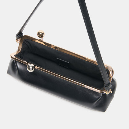 AMBRIAA SHOULDER BAG BLACK LEATHER