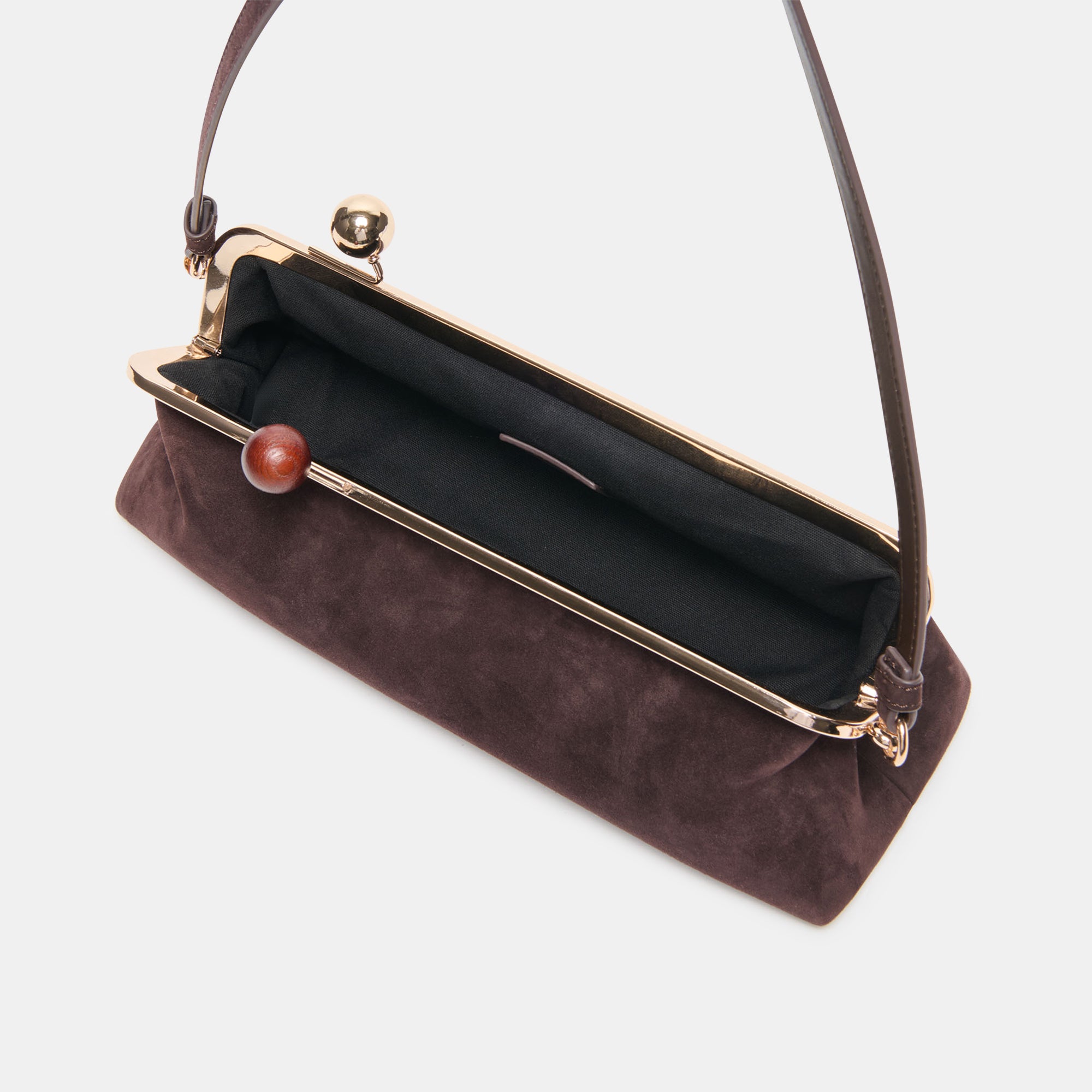 AMBRIAA SHOULDER BAG CHOCOLATE SUEDE - view 2