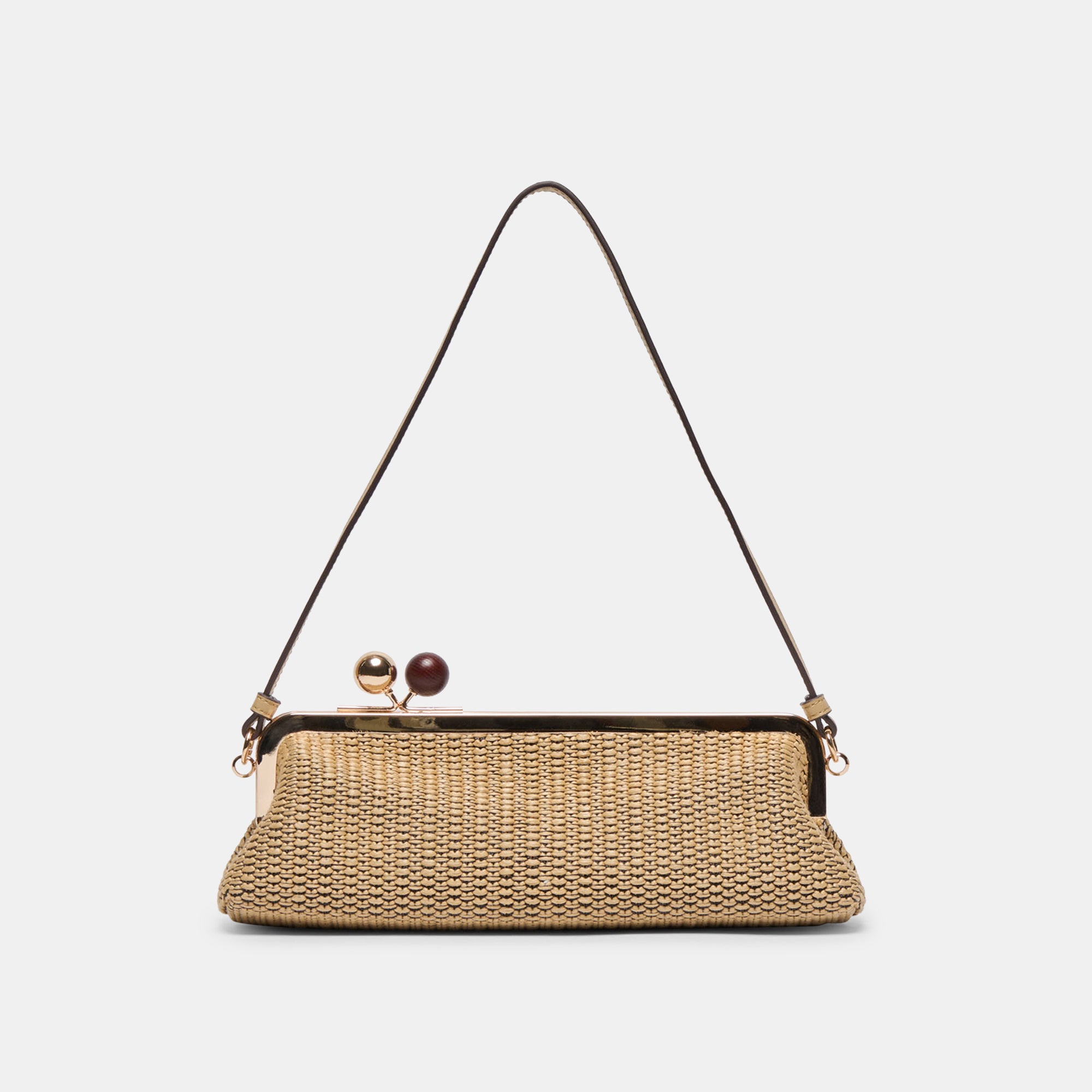 AMBRIAA SHOULDER BAG NATURAL RAFFIA
