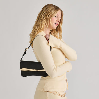 AZURA SHOULDER BAG BLACK LEATHER