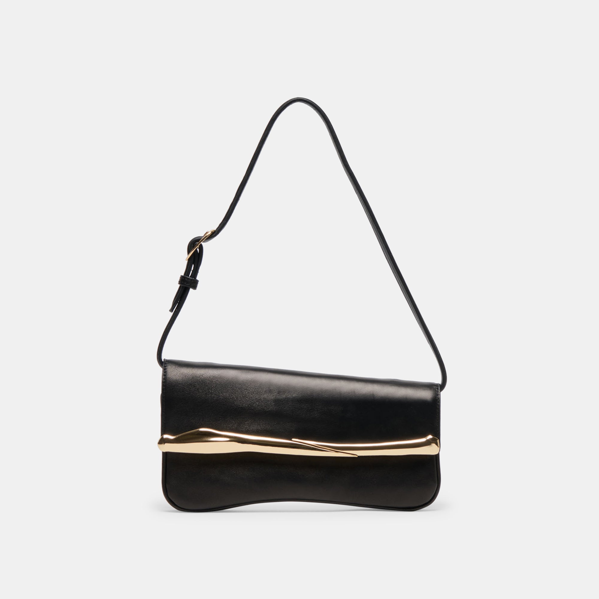 Azura Black Leather Shoulder Bag | Dolce Vita