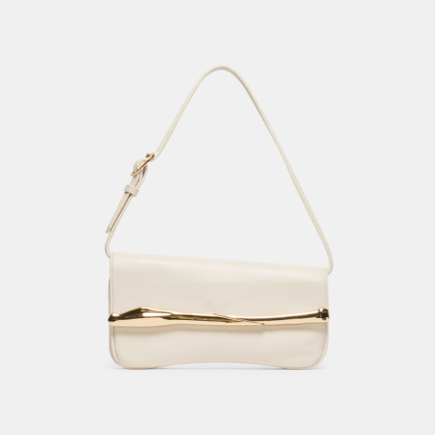 Azura White Leather Shoulder Bag | Dolce Vita