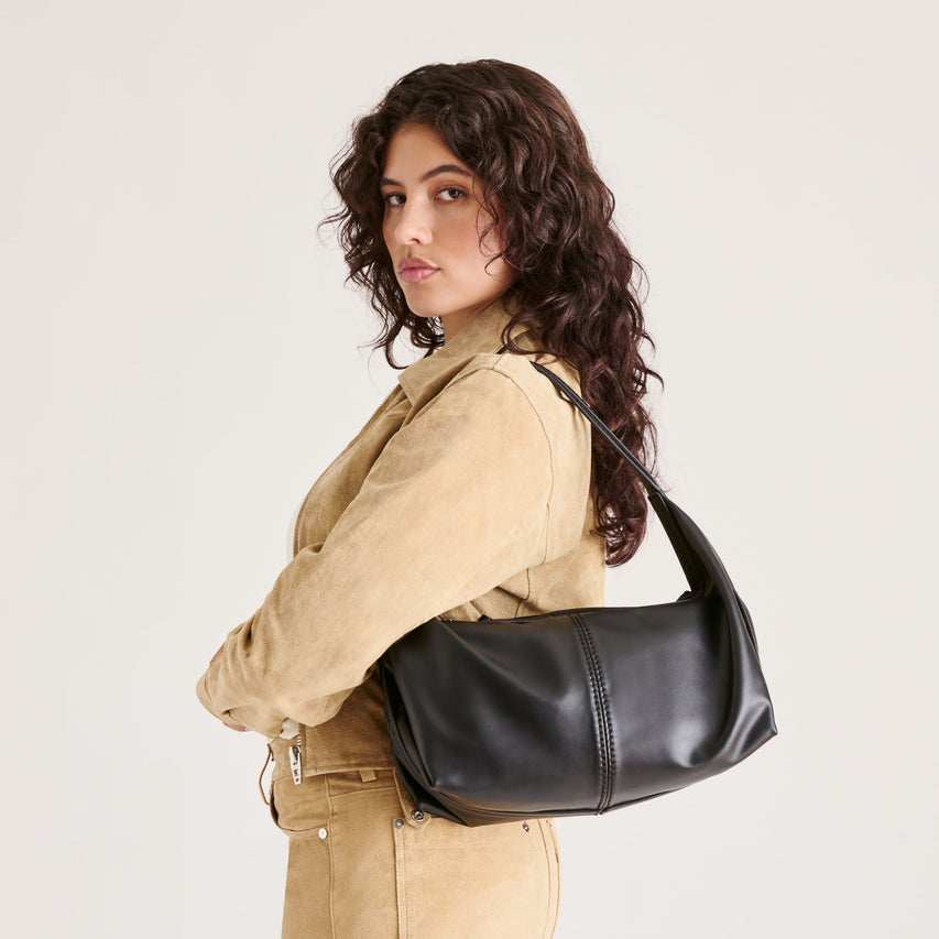 BILLY SHOULDER BAG BLACK LEATHER