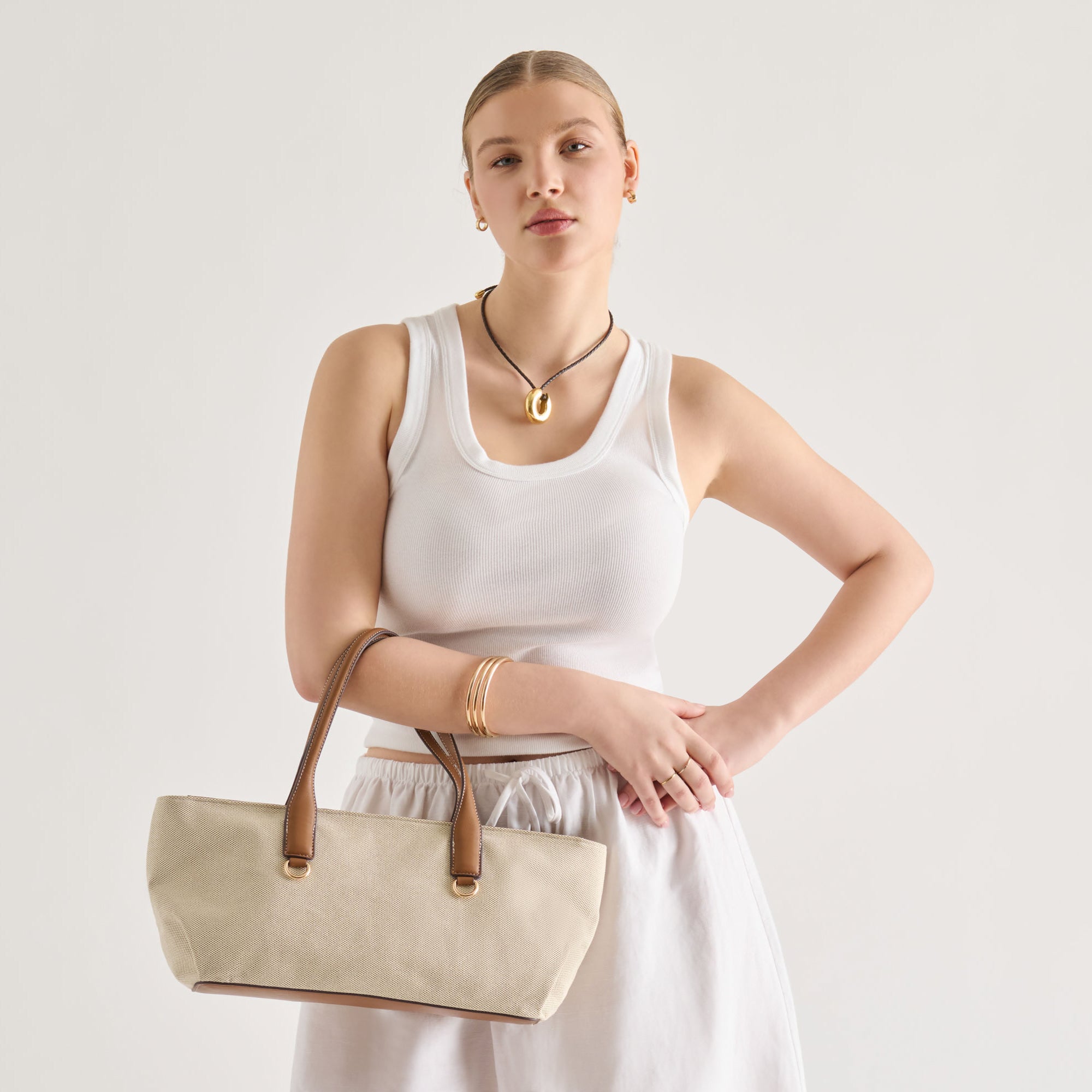 CLARINA SHOULDER BAG NATURAL CANVAS - view 4