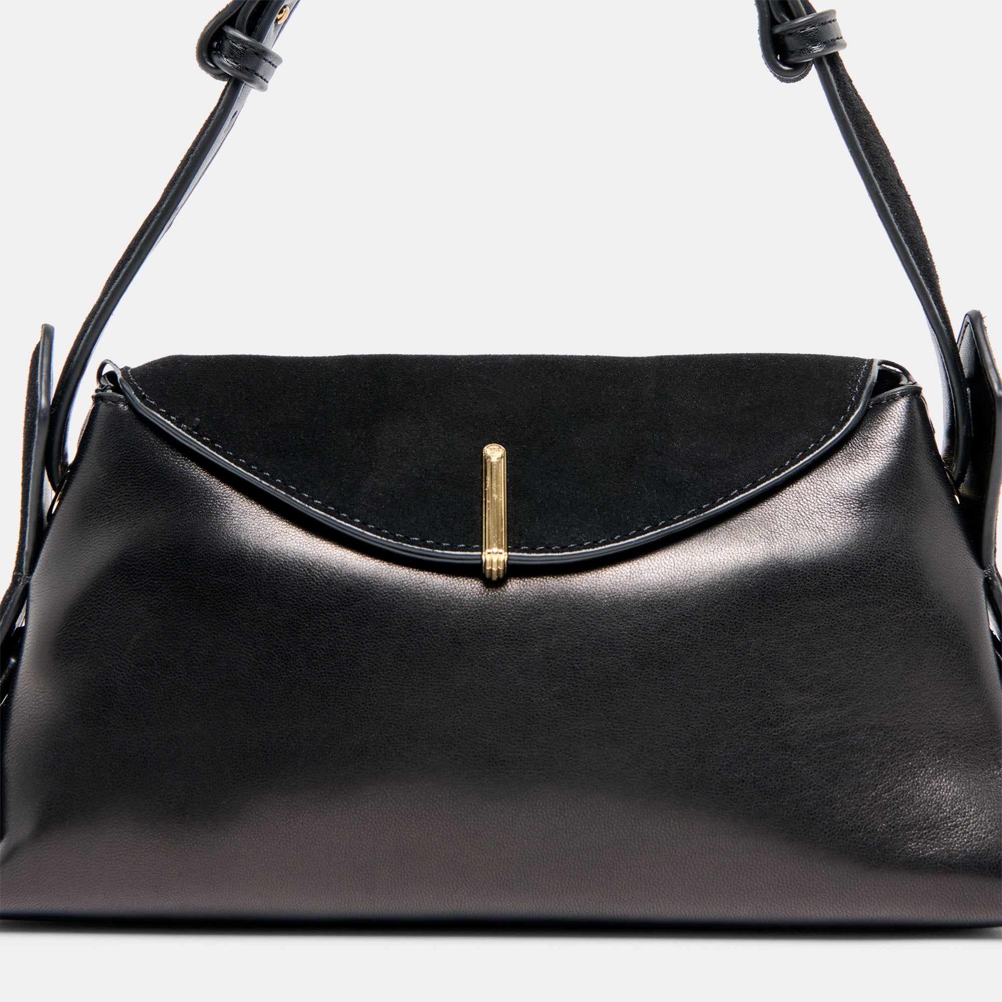DEVYN SHOULDER BAG BLACK LEATHER