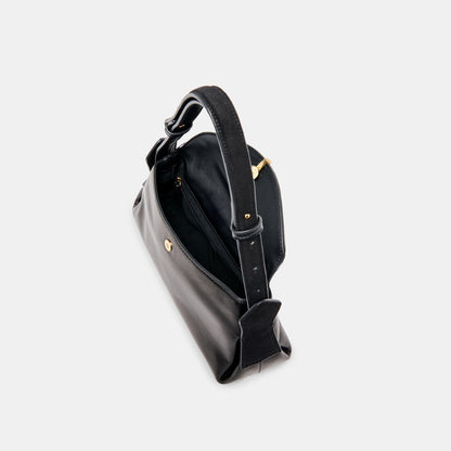 DEVYN SHOULDER BAG BLACK LEATHER