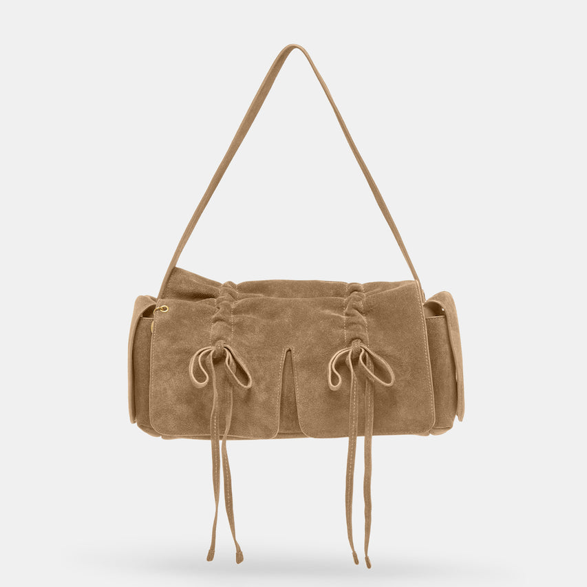 HUDSON SHOULDER BAG OLIVE SUEDE