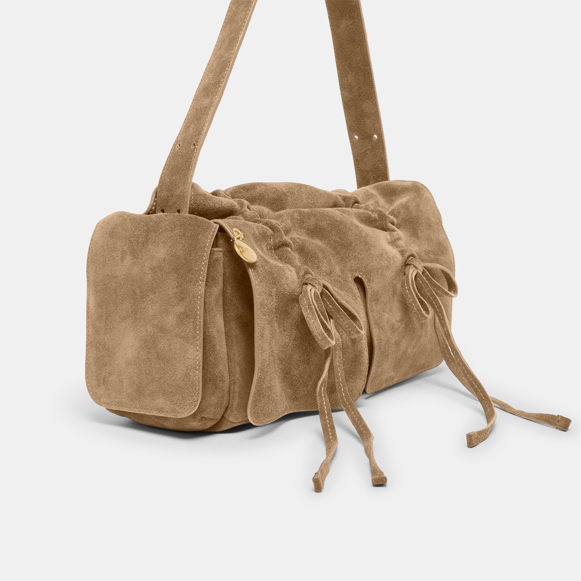 HUDSON SHOULDER BAG OLIVE SUEDE