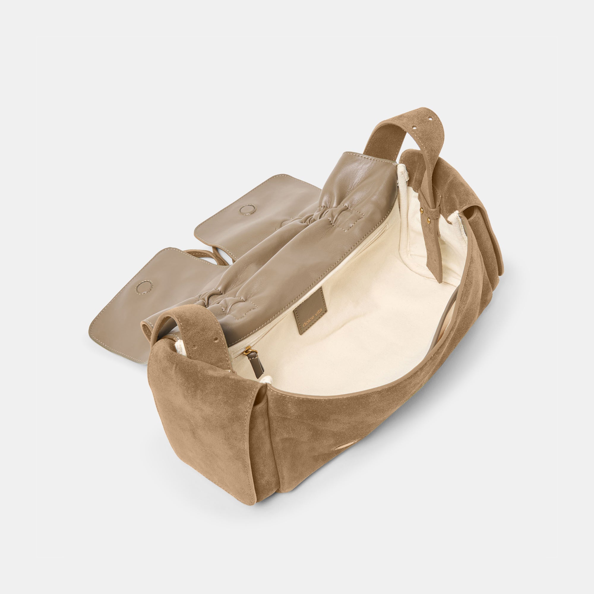 HUDSON SHOULDER BAG OLIVE SUEDE