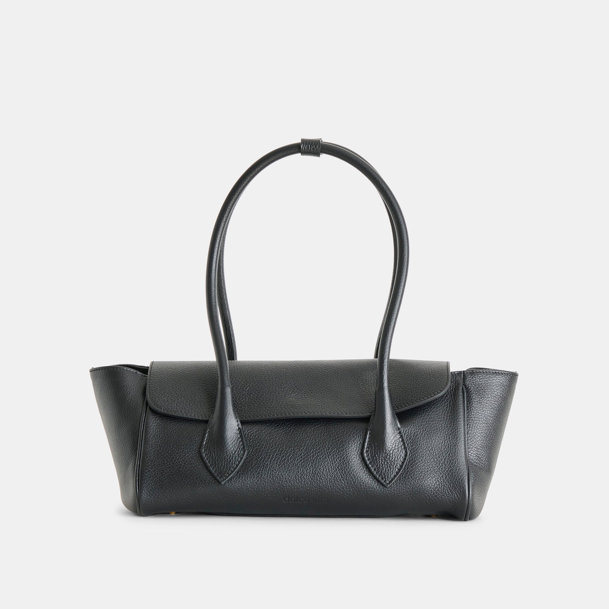 IRENE SHOULDER BAG BLACK LEATHER – Dolce Vita