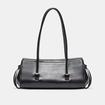 LUSSO SHOULDER BAG BLACK LEATHER