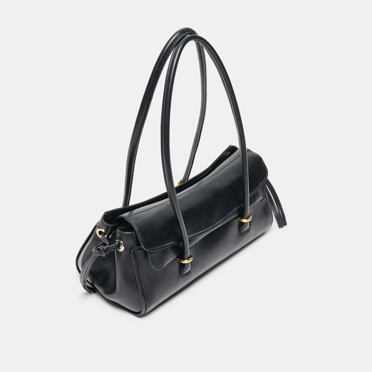LUSSO SHOULDER BAG BLACK LEATHER - view 5