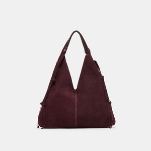 MERRICK TOTE BURGUNDY SUEDE