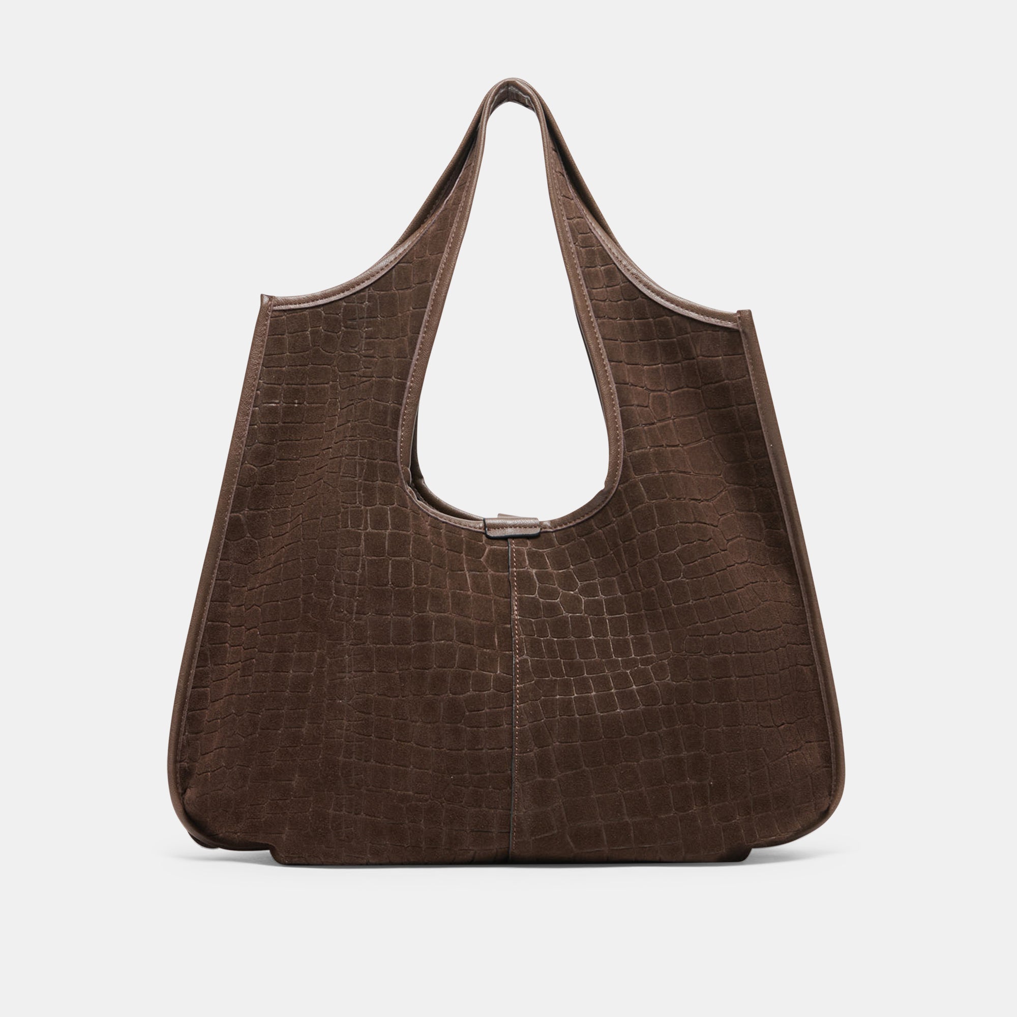 PAVA TOTE MID BROWN EMBOSSED SUEDE - view 3