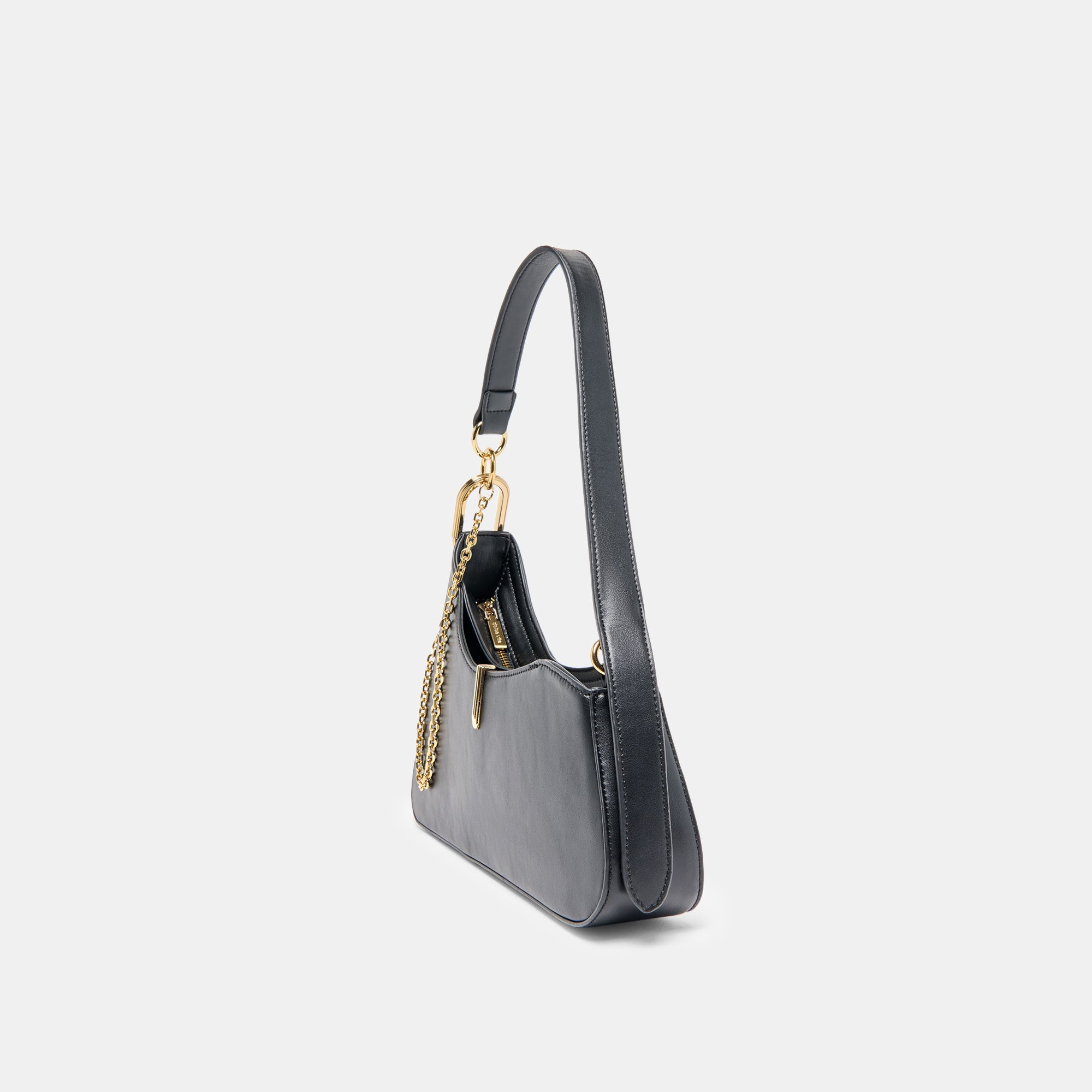 PRYA SHOULDER BAG BLACK LEATHER
