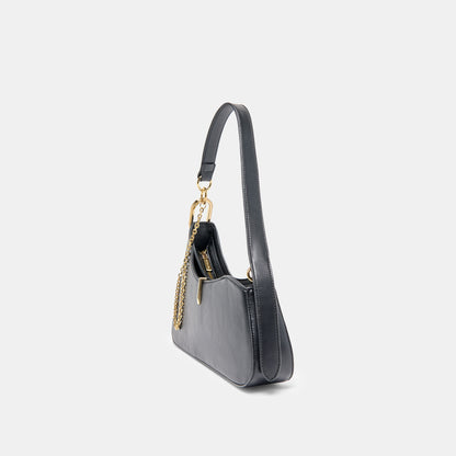 PRYA SHOULDER BAG BLACK LEATHER