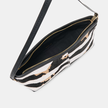 SAVAII SHOULDER BAG ZEBRA CALF HAIR
