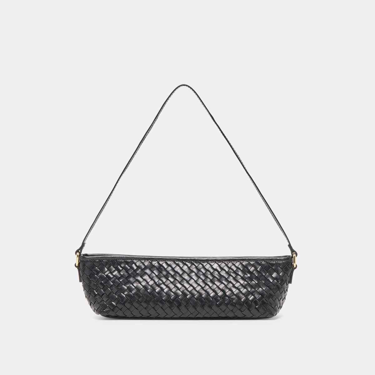 SAVAII WOVEN SHOULDER BAG BLACK WOVEN LEATHER