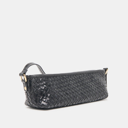 SAVAII WOVEN SHOULDER BAG BLACK WOVEN LEATHER