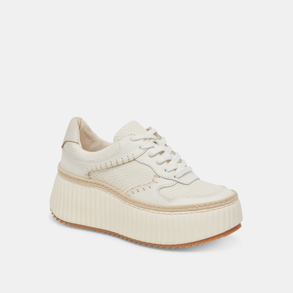 DANDI SNEAKERS OFF WHITE EMBOSSED LEATHER - image 2