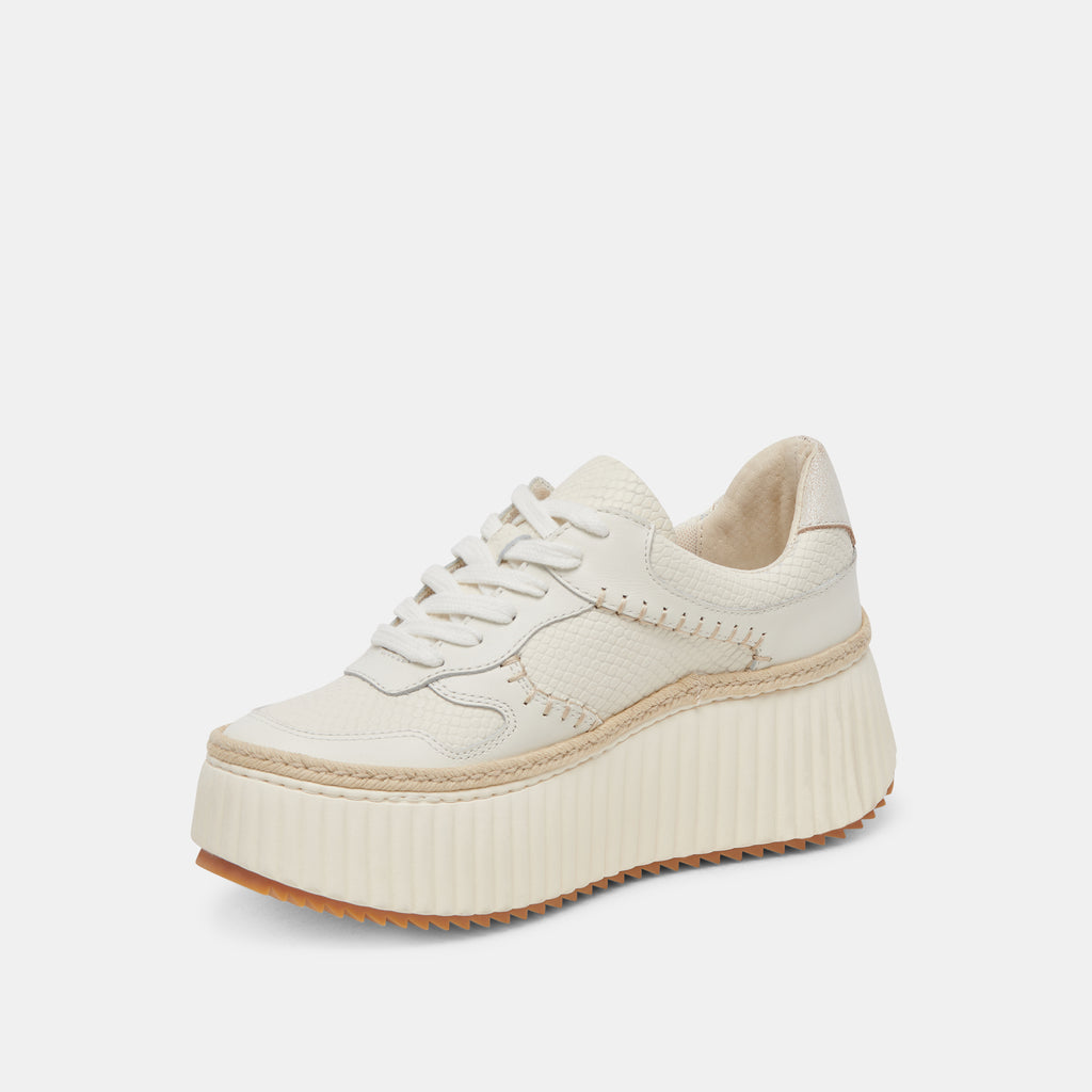 DANDI SNEAKERS OFF WHITE EMBOSSED LEATHER - image 4