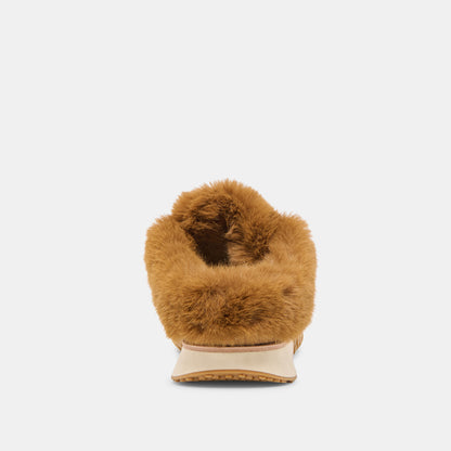 IZZEY PLUSH SNEAKERS LT BROWN SUEDE