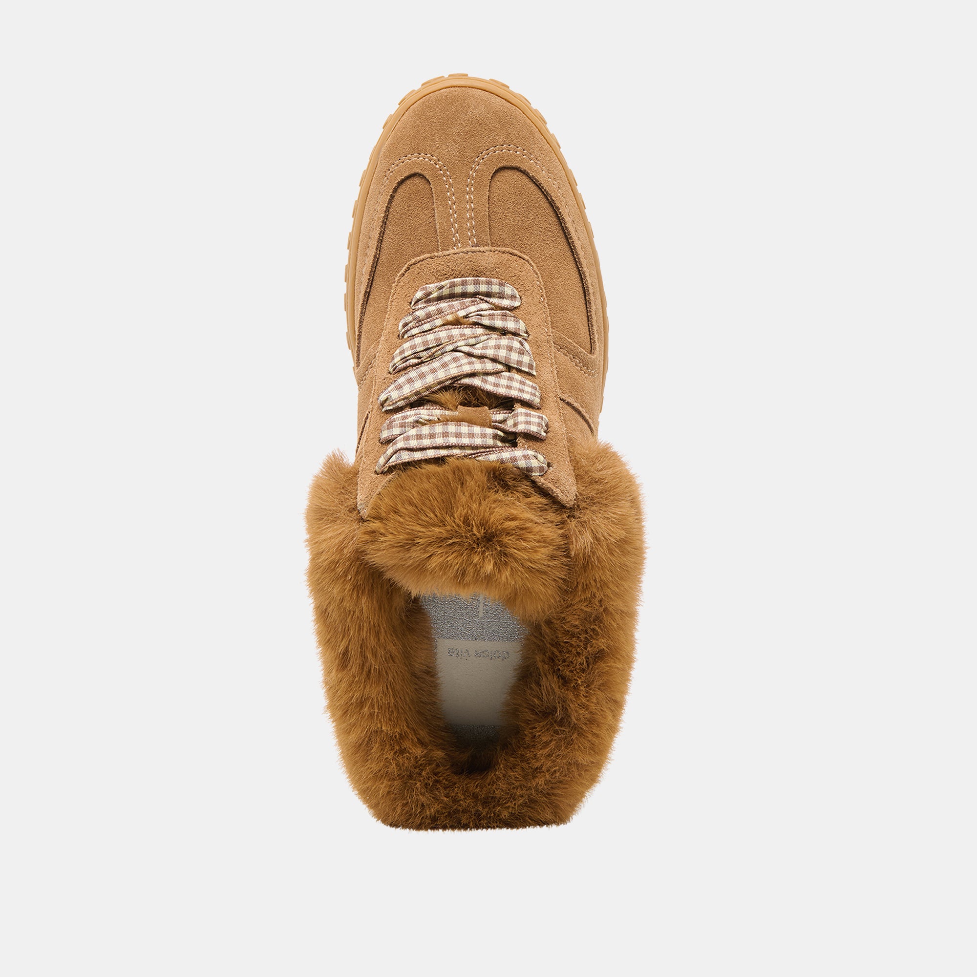 IZZEY PLUSH SNEAKERS LT BROWN SUEDE