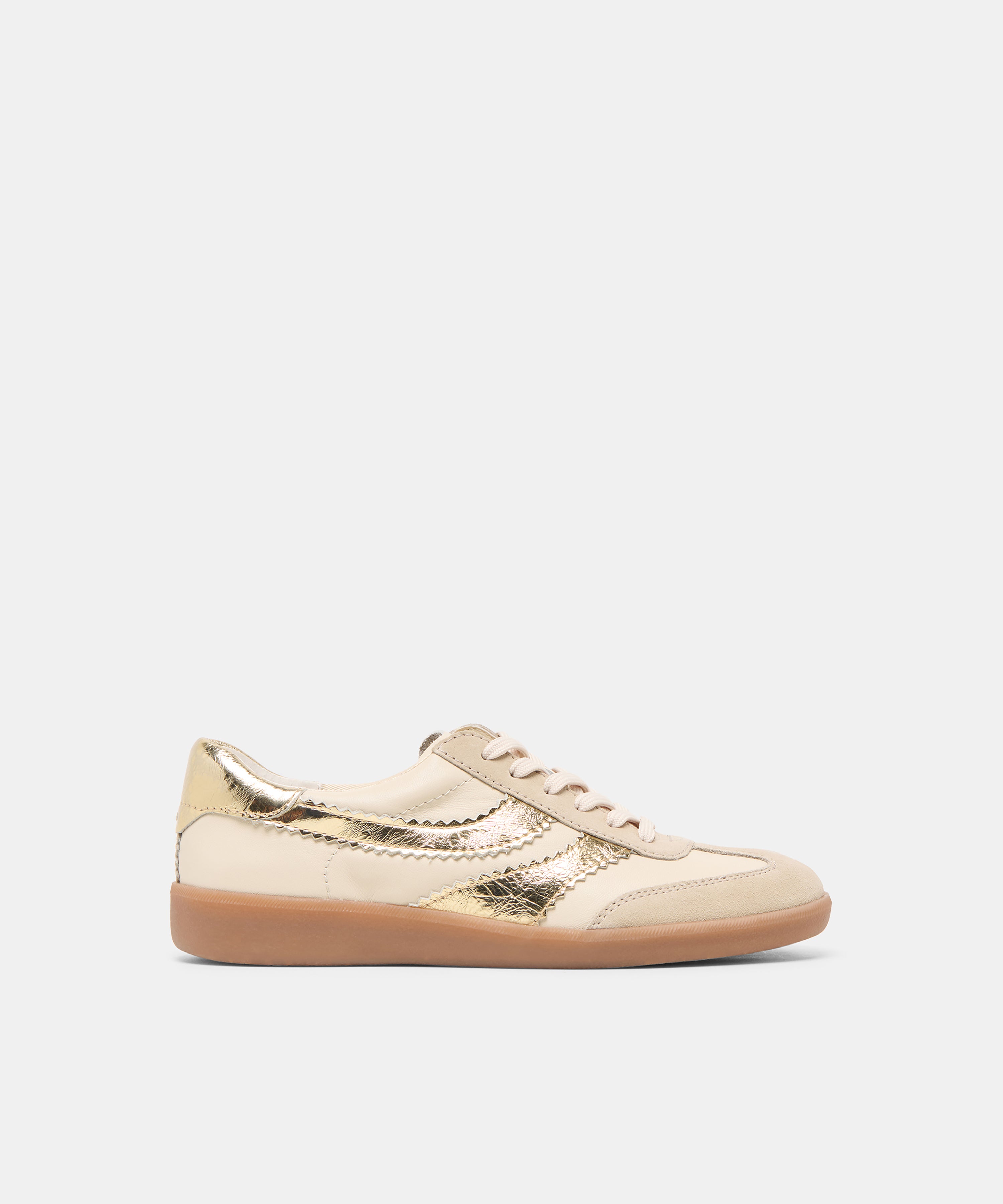 Merit White Gold Leather Sneakers | Dolce Vita