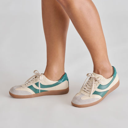 MERIT SNEAKERS WHITE GREEN LEATHER