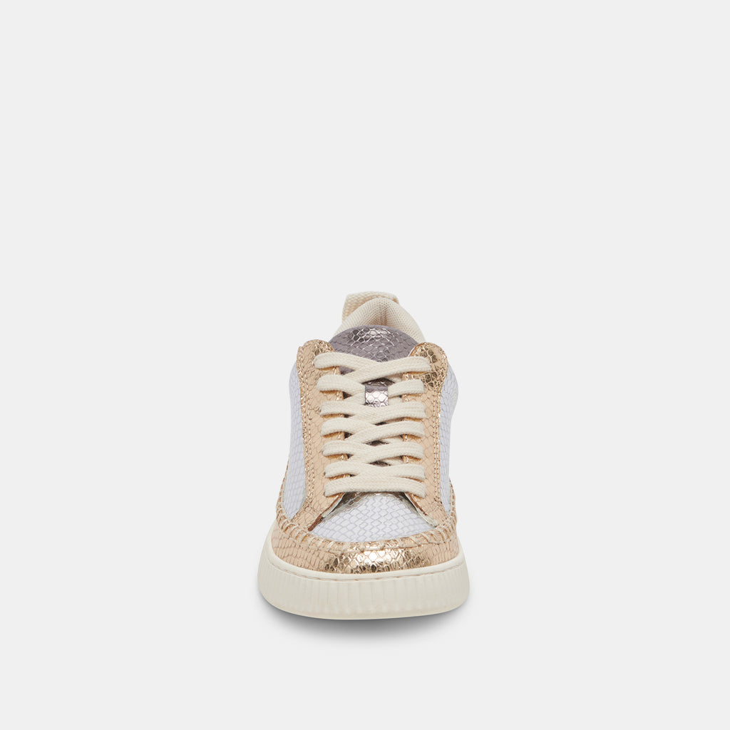NICONA SNEAKERS SILVER GOLD EMBOSSED LEATHER - image 6
